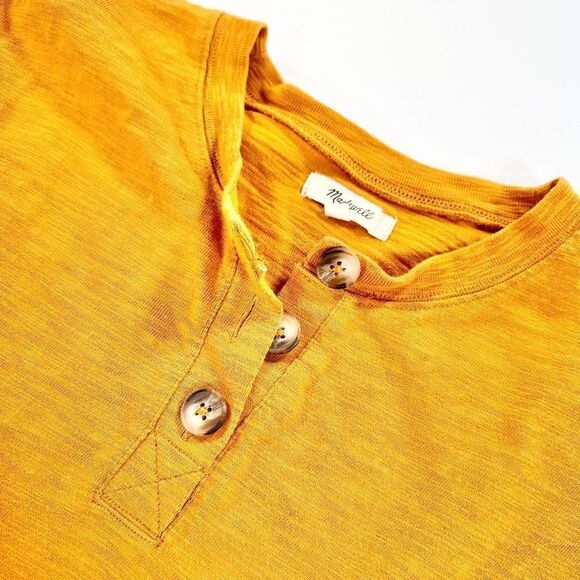 Madewell heavy cotton oversized tee with button collar XXS - Picture 3 of 8
